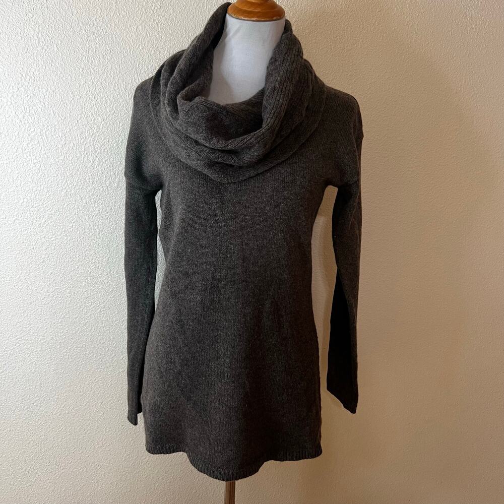 Autumn Cashmere gray cashmere cowl neck tunic sweater WOMENS MEDIUM